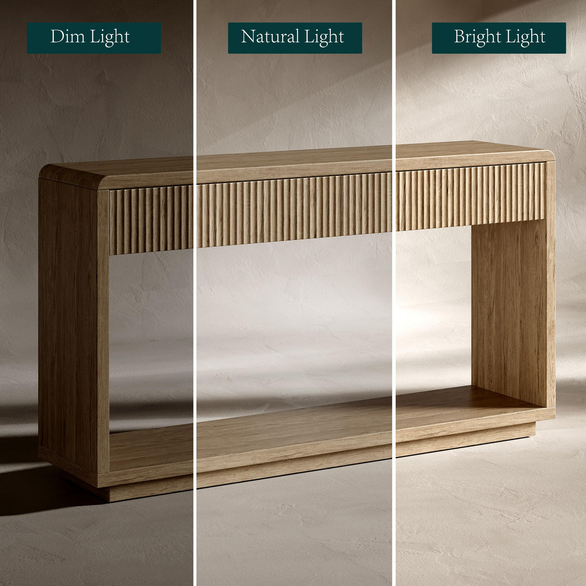 59'' Oak Console Table with Drawers E931