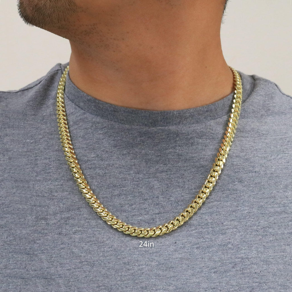 14k Yellow Gold Cuban Link Chain Necklace O374