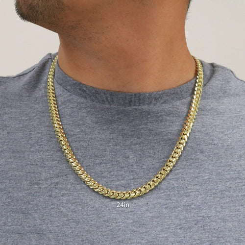 14k Yellow Gold Cuban Link Chain Necklace O374