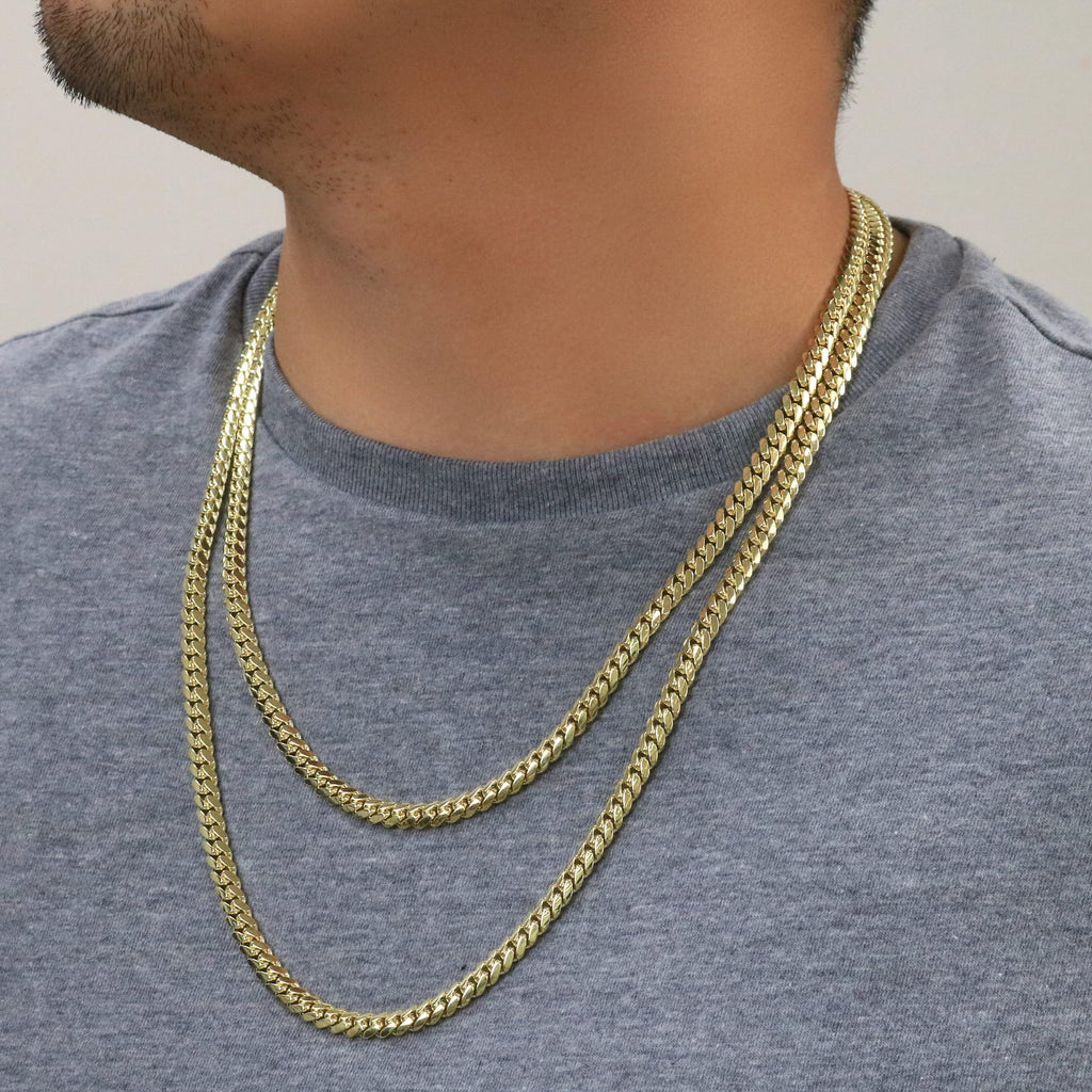 18k Yellow Gold Cuban Link Chain Necklace L192